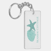 Seashell Beach Aqua Airbnb Vacation Rental Sleutelhanger (Voorkant Links)