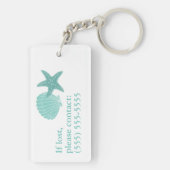 Seashell Beach Aqua Airbnb Vacation Rental Sleutelhanger (achterkant)