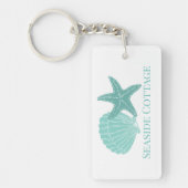 Seashell Beach Aqua Airbnb Vacation Rental Sleutelhanger (Voorkant)