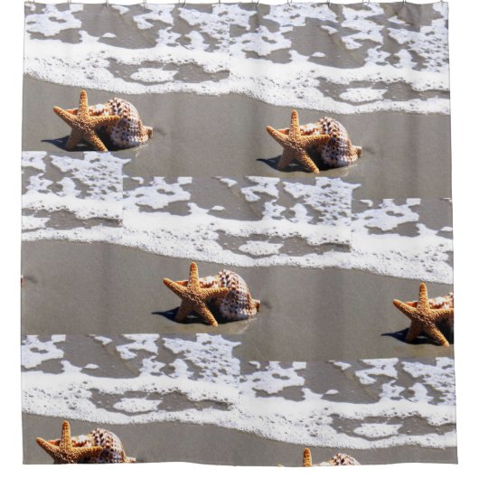 Seashell Beach Bathroom Showgordijn Douchegordijn (Voorkant)