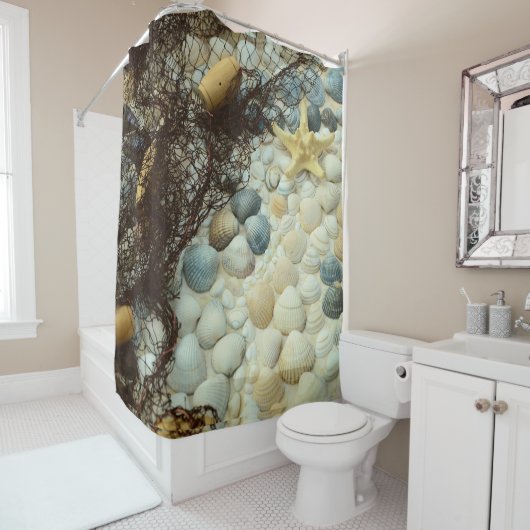 Seashell Beach Bathroom Showgordijn Douchegordijn (In situ)