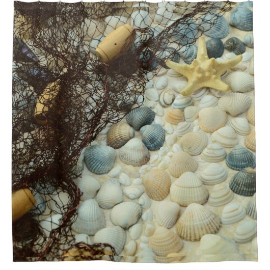 Seashell Beach Bathroom Showgordijn Douchegordijn (Voorkant)