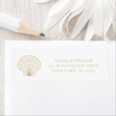 Seashell Beach Beige Wedding Retouradres Etiket (Insitu)