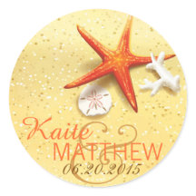 Seashell Beach Bestemming Trouwlabel
