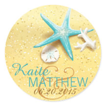 Seashell Beach Bestemming Trouwlabel