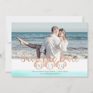 Seashell Beach Bewaar de datum Save The Date