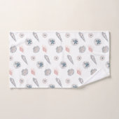 Seashell Beach Blue en PInk Pattern Bad Handdoek (Handdoek)