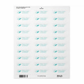 Seashell Beach Bruiloft retour adres label (blauwg (Full Sheet)