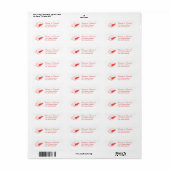 Seashell Beach Bruiloft retouradres Label (koraal) (Full Sheet)