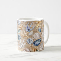 Seashell Beach Burlap Koffie Thee