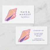 Seashell Beach Chic Elegant Paars Pink Visitekaartje (Voorkant / Achterkant)