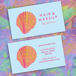 Seashell Beach Chic Elegant Roze Blauw Visitekaartje