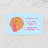 Seashell Beach Chic Elegant Roze Blauw Visitekaartje (Achterkant)