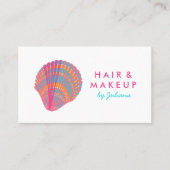 Seashell Beach Chic Elegant Roze & BLue Visitekaartje (Voorkant)