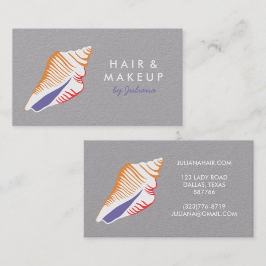 Seashell Beach Chic Elegant Visitekaartje (Voorkant / Achterkant)