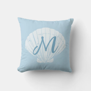 Seashell Beach Coastal Monogram Kussen