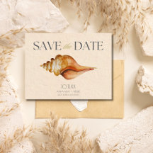 Seashell Beach Destination Wedding Bewaar de datum