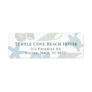 Seashell Beach House Cottage B&B Address Label