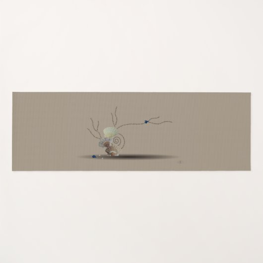 Seashell Beach Modern Beige Cream White Poem Relax Yogamat (Voorkant (horizontaal))