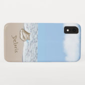 Seashell Beach Monogrammed Case-Mate iPhone Case (Achterkant (horizontaal))