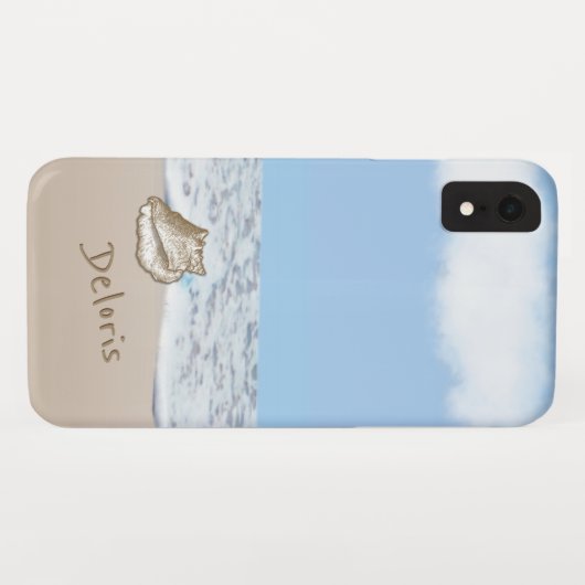 Seashell Beach Monogrammed Case-Mate iPhone Case (Achterkant (horizontaal))