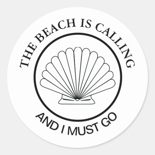 Seashell Beach noemt Aangepast Ronde Sticker (Voorkant)
