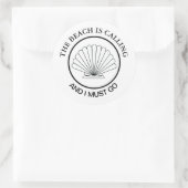 Seashell Beach noemt Aangepast Ronde Sticker (Tas)