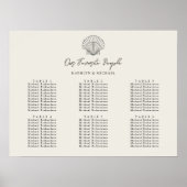 Seashell Beach Ocean Wedding 6 Tafelzitgrafiek Poster (Voorkant)