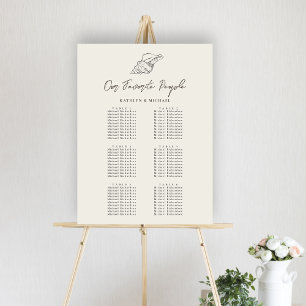 Seashell Beach Ocean Wedding 6 Tafelzitgrafiek Poster