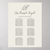 Seashell Beach Ocean Wedding 6 Tafelzitgrafiek Poster (Voorkant)