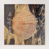Seashell Beach Photo Eat Sleep Beach Coastal Legpuzzel (Horizontaal)