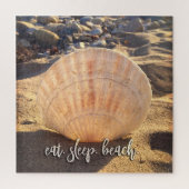 Seashell Beach Photo Eat Sleep Beach Coastal Legpuzzel (Verticaal)