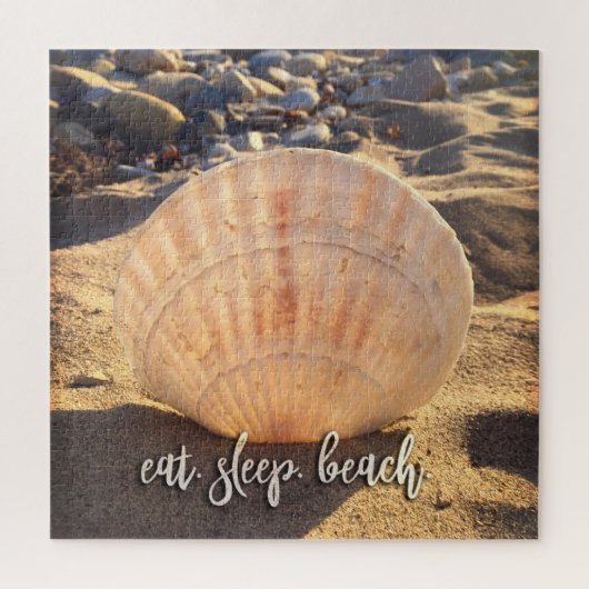 Seashell Beach Photo Eat Sleep Beach Coastal Legpuzzel (Verticaal)