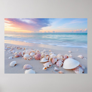 Seashell Beach rustige vreedzame Natuur Poster