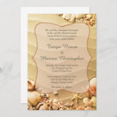 Seashell Beach Sand 5x7 bruiloft uitnodiging (Voorkant / Achterkant)