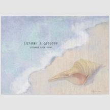 Seashell Beach Sand Blue White Wave Decoupage