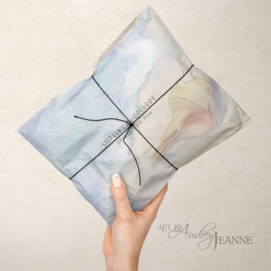 Seashell Beach Sand Pastel Blue Wave Decoupage Tissuepapier