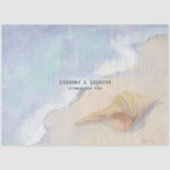 Seashell Beach Sand Pastel Blue Wave Decoupage Tissuepapier (Voorkant)