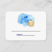 Seashell Beach | Seaside Weddentafel Place Cards Plaatskaartje (Voorkant)