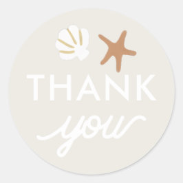 Seashell Beach Starfish Gift Bedankt Favor Ronde Sticker