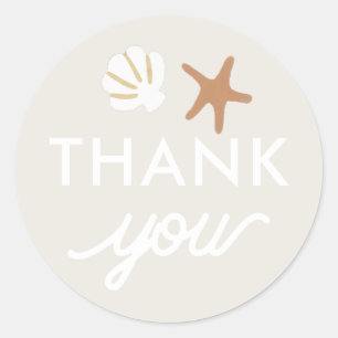 Seashell Beach Starfish Gift Bedankt Favor Ronde Sticker