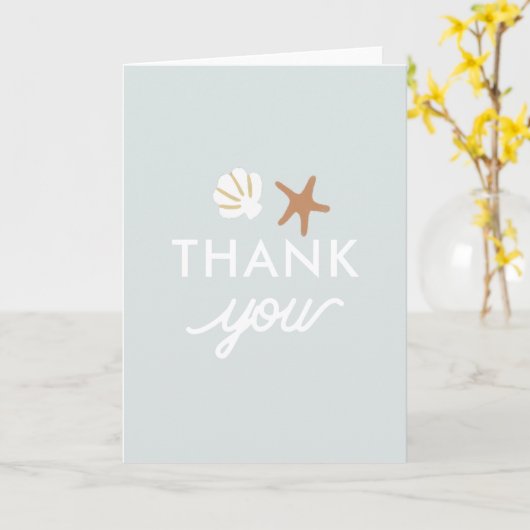 Seashell Beach Starfish schattig dank u groet Kaart (Gele Bloem)