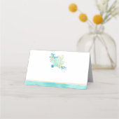 Seashell Beach Thleding Wedding Folded Place Card Plaatskaartje (Voorkant)