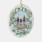 Seashell Beach Tropische krans met foto Keramisch Ornament (Rechts)