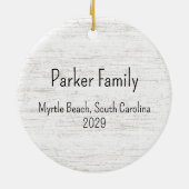 Seashell Beach Tropische krans met foto Keramisch Ornament (Achterkant)