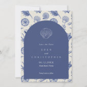 Seashell Beach trouwfoto Save The Date (Voorkant)