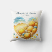 Seashell Beach Valentine Anniversary Names Kussen (Achterkant)