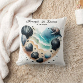Seashell Beach Valentine Anniversary Names Kussen (Deken)