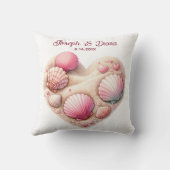 Seashell Beach Valentine Anniversary Names Kussen (Achterkant)