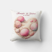 Seashell Beach Valentine Anniversary Names Kussen (Voorkant)